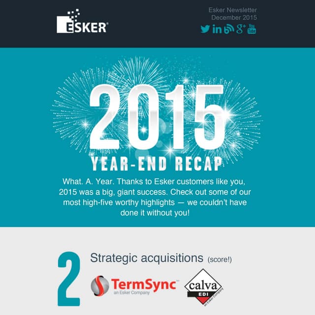 Esker 2015 Year-End Recap