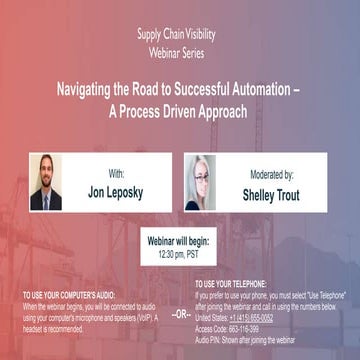 Supply Chain Visibility: Navigating the Road to Successful Automation - A Pro...