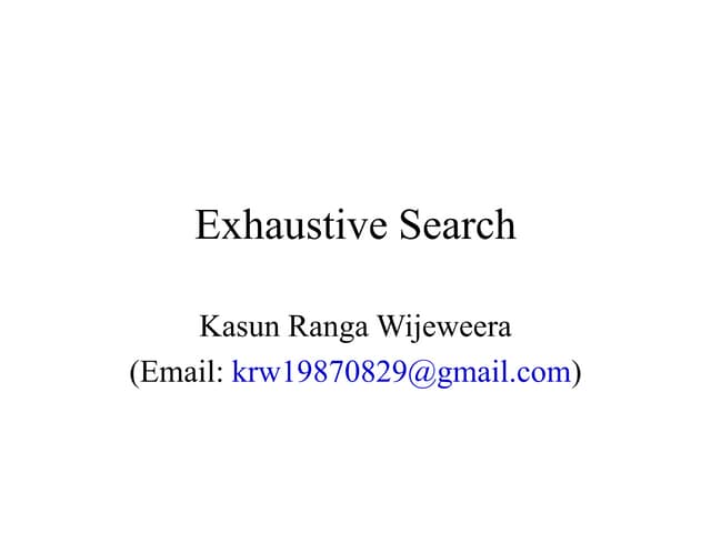 Exhaustive Search