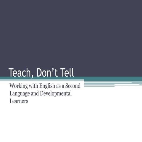 Tutor Training: ESL and Developmental Learners