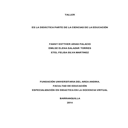 Es la didáctica parte de la ciencias de la educación (1)