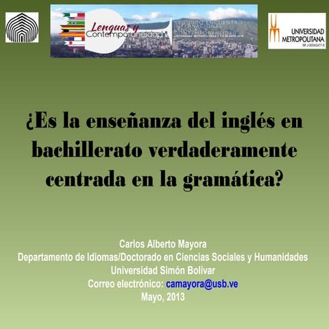 Es la enseñanza del inglés en bachillerato