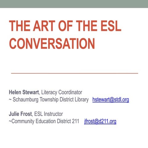 ITBE Conference 2017 ESL Conversation Club