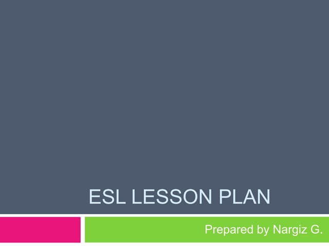 ESL lesson plan 