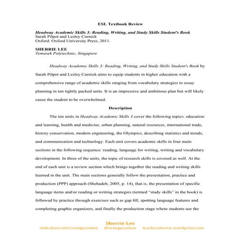 ESL Textbook Review | PDF