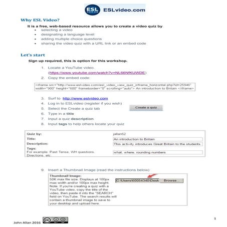 How To Create an ESL Video