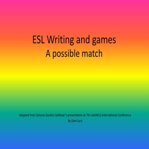 Esl Writing And Games