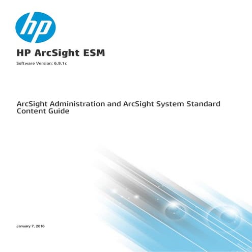 ArcSight Administration and ArcSight System Standard Content Guide (ESM v6.9.1c)