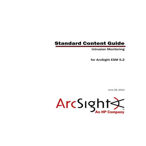 Intrusion Monitoring Standard Content Guide