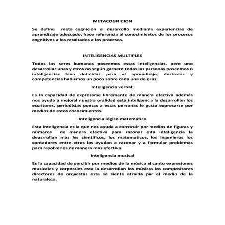 Esnayo metacognicion