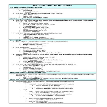 Infinitives and gerunds