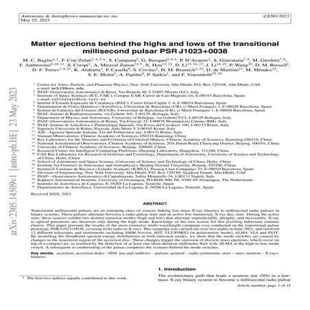 Matter ejections behind the highs and lows of the transitional millisecond pu...