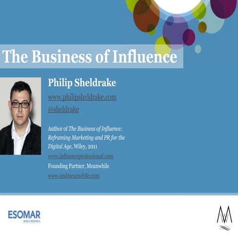 The Business of Influence – ESOMAR 3D Digital Dimensions Conference 2011