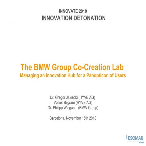 BMW Group Co-Creation Lab