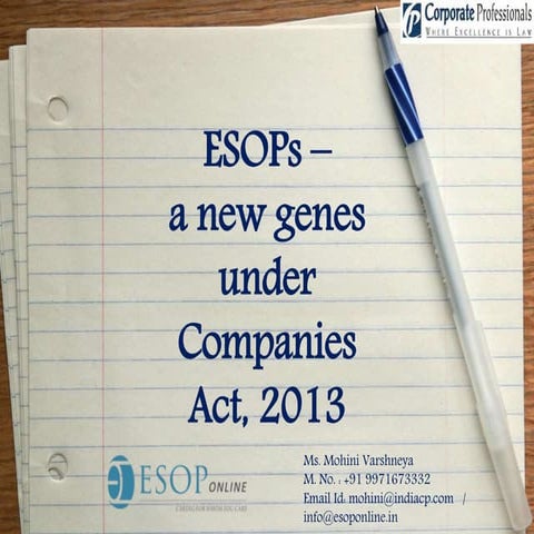 ESOPs: A new genes under Companies Act 2013