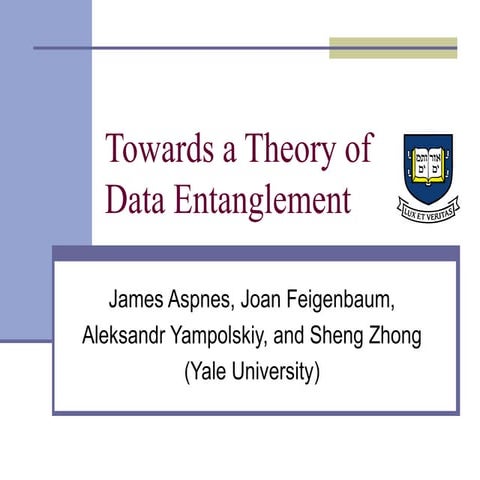 Towards a theory of data entangelement