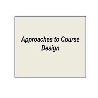 Approches to course design in ESP