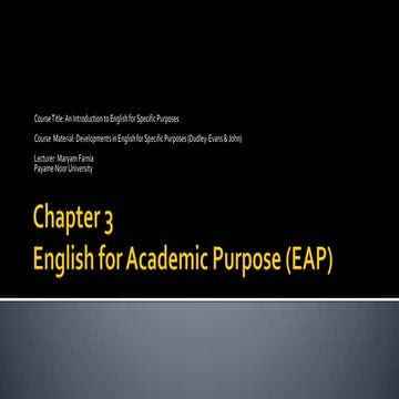 ESP Course-   chapter 3 - English for academic purposes