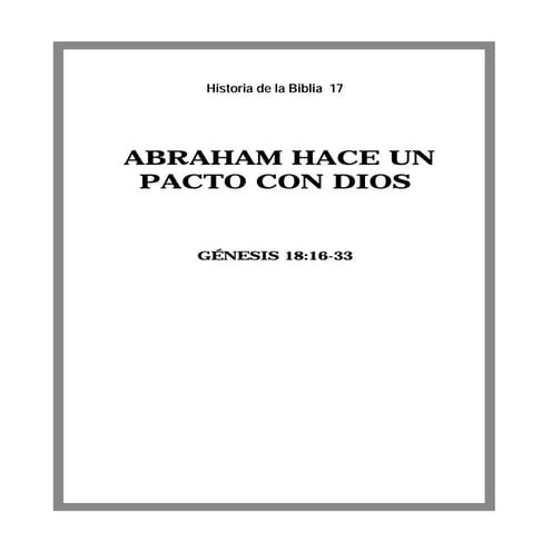 Historia de la Biblia 17. Abraham hace un Pacto con Dios | PDF