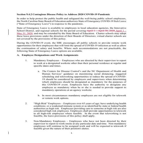 SBE emergency leave amended