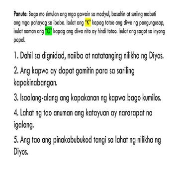 ESP 5B.Kalayaan sa pagsunod sa buhay ng tao