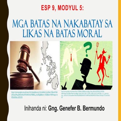 Esp 9 Modyul 5: Likas na Batas Moral