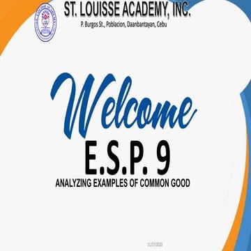 ESP9: Analyzing Examples of Common Good