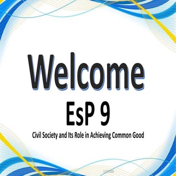 ESP9: Civil society and its Role in Achieving Common Good