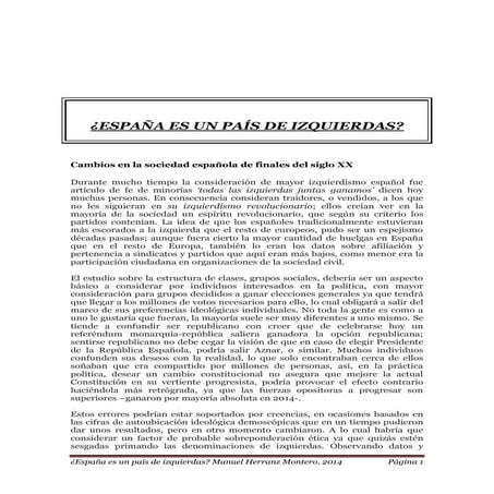 España es, o no, un país de izquierdas?