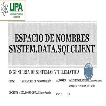 Espacio de nombres System.Data.SQLClient
