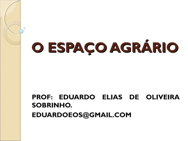 Espaco agrario-mundial