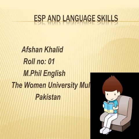 Esp and reading skill in applied linguistics