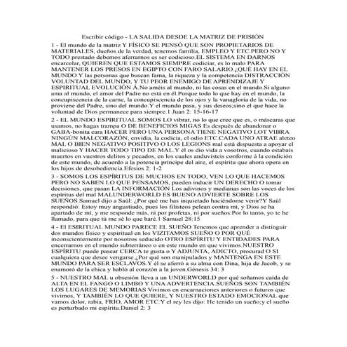 Escribir código - LA SALIDA DESDE LA MATRIZ DE PRISIÓN 