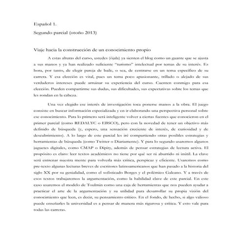 Espanol1 segundo parcial reloaded