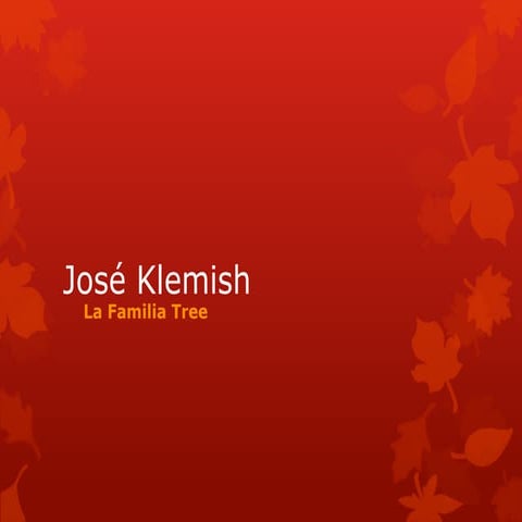 Espanol family tree Damian Klemish