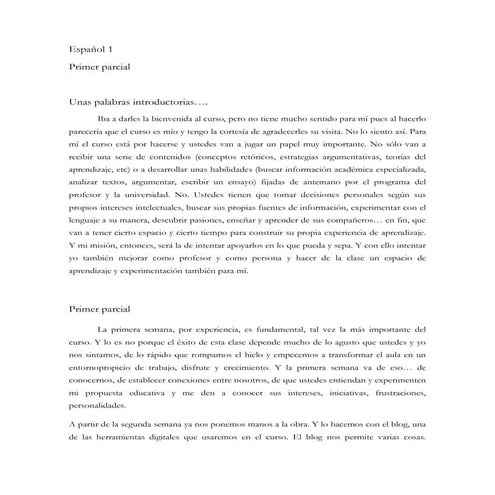 Español 1 primer parcial
