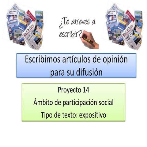 Escribimos artículos de opinión para su difusión