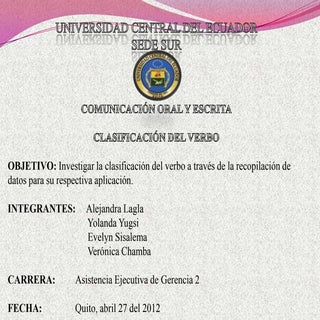 Clasificación del verbo