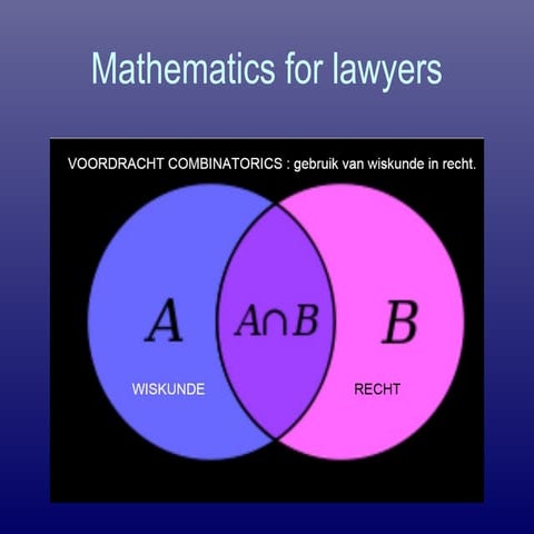 Es, paul van der   mathematics for lawyers