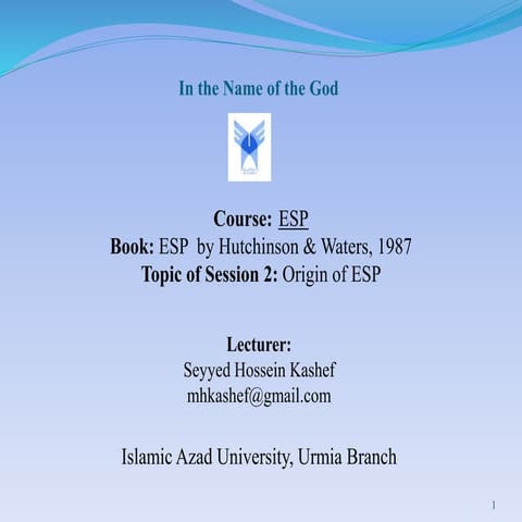 ESP Course 1 origin of english for specific.pptx