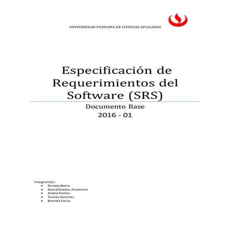 Especificación de requerimientos de software srs CURSO V AND V 7MO CICLO
