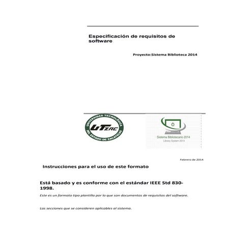 Especificación de requisitos de software