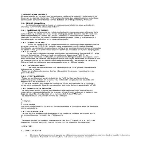 Especificaciones tecnicas