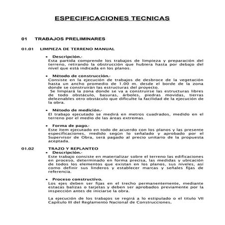 Especificaciones tecnicas ambientes interiores