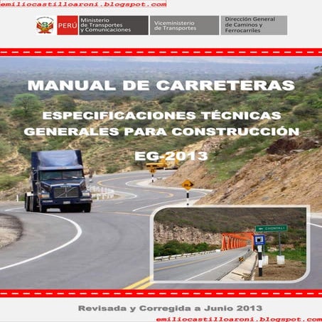 ESPECIFICACIONES TÉCNICAS GENERALES PARA LA CONSTRUCCIÓN DE CARRETERAS EG-201...