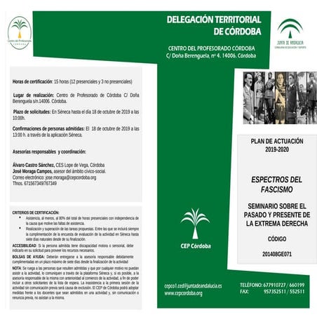 ESPECTROS DEL FASCISMO SEMINARIO SOBRE EL PASADO Y PRESENTE DE LA EXTREMA DER...