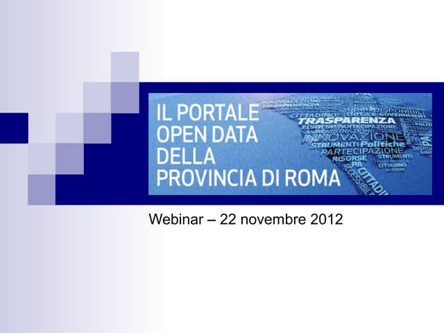 Esperienza open data della provincia di Roma