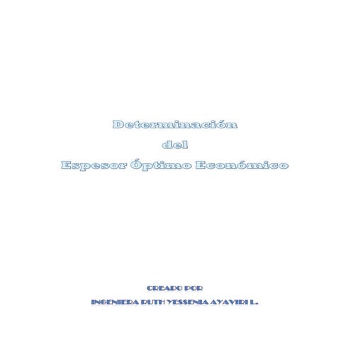 Espesor optimo economico