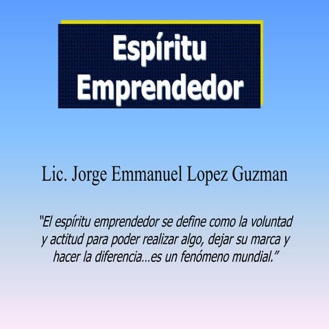 Espiritu Emprendedor | PPT