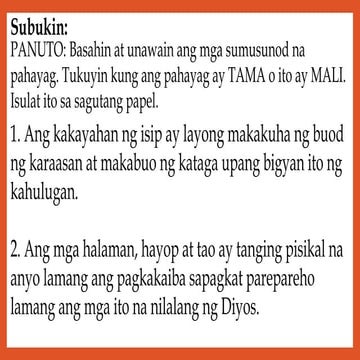 edukasyon sa pagpapakatao - ikasampung baitang